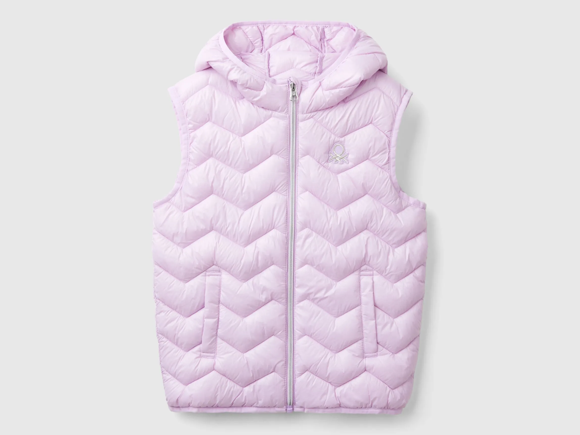 Padded vest in 3D wadding with hood
