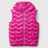 Padded vest in 3D wadding with hood