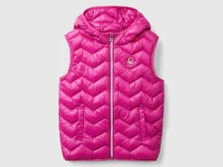 Padded vest in 3D wadding with hood