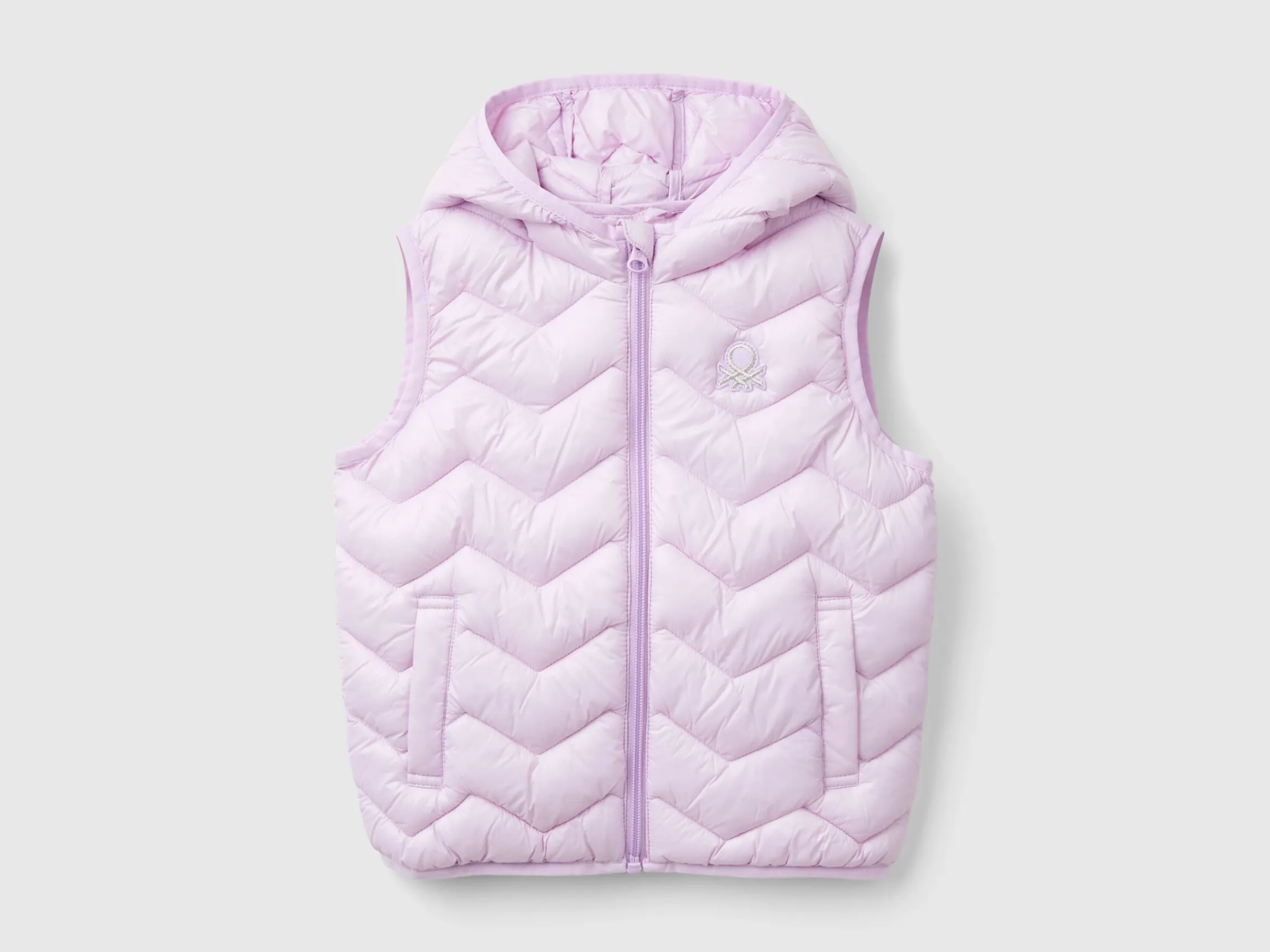 Padded vest in 3D wadding with hood