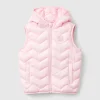 Padded vest in 3D wadding with hood