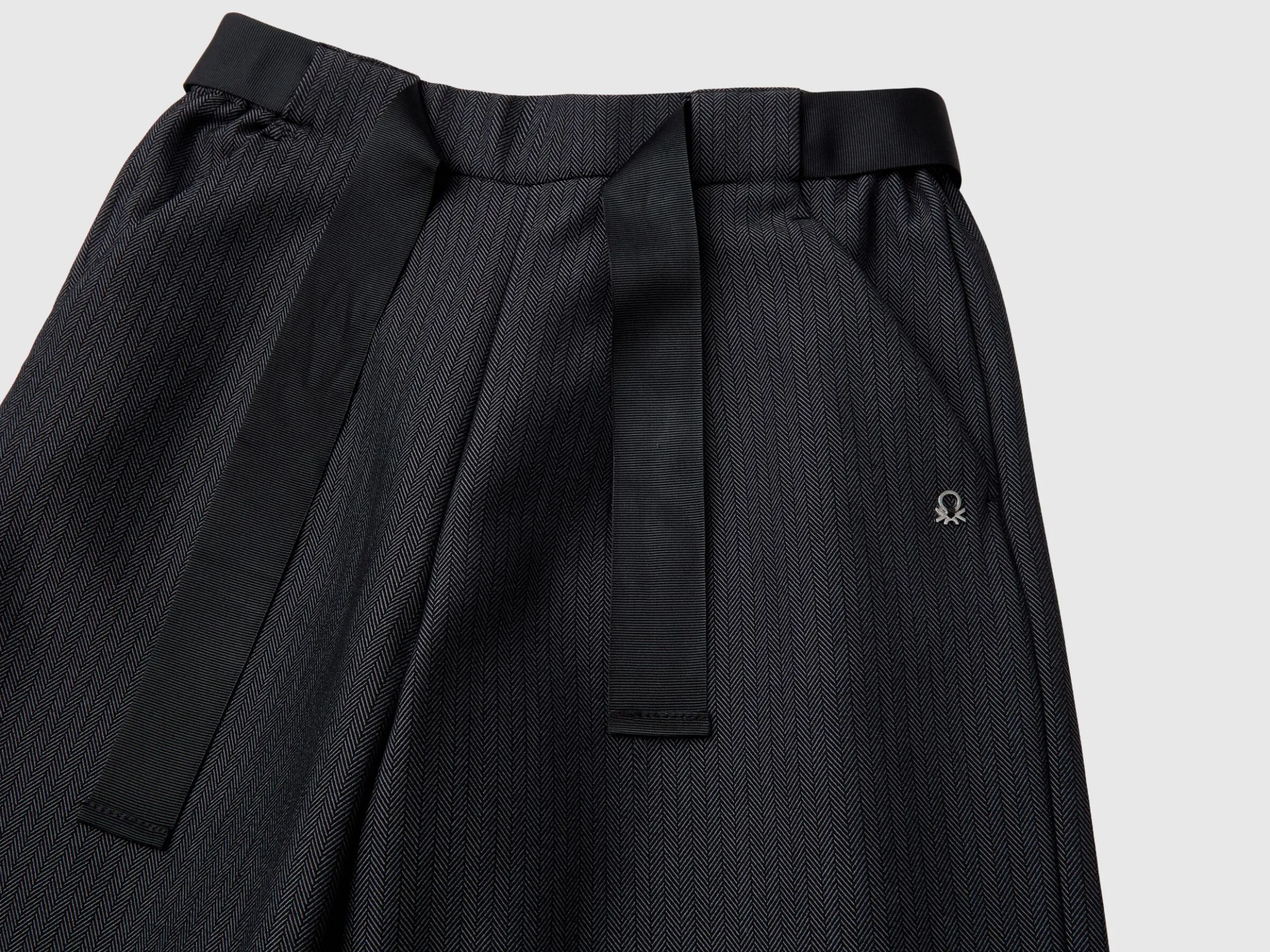 Palazzo trousers with sash