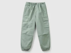 Parachute trousers in stretch cotton