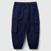 Parachute trousers in stretch cotton