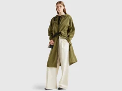 Parka in cotton and nylon