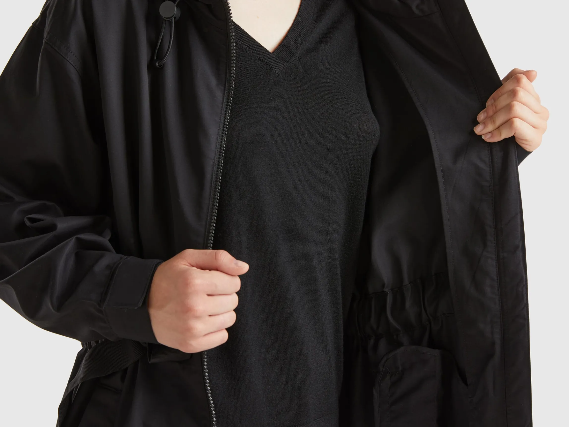 Parka in cotton and nylon "Rain Defender" blend