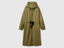 Parka in cotton and nylon