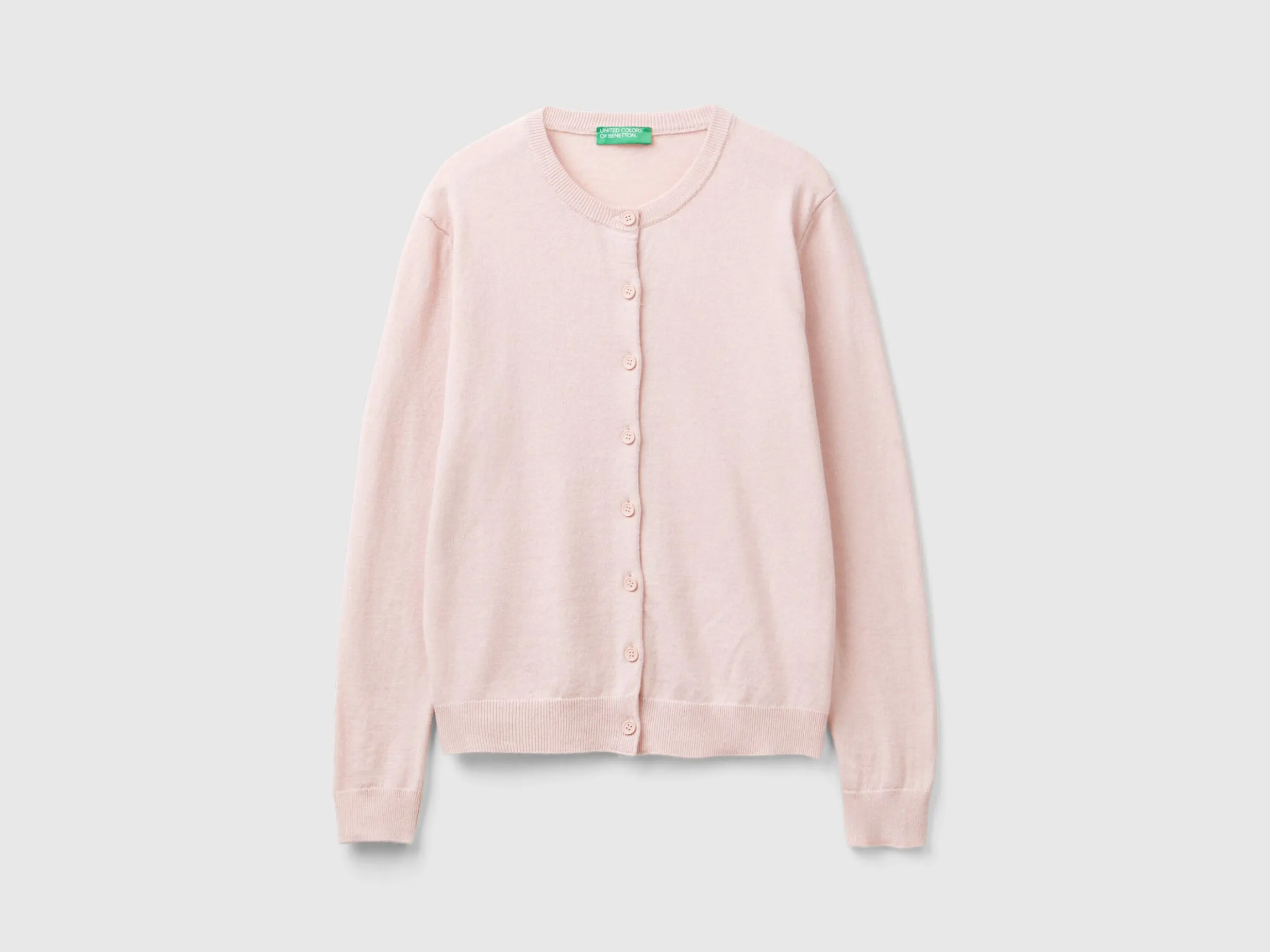 Pastel pink cardigan in wool and cashmere blend