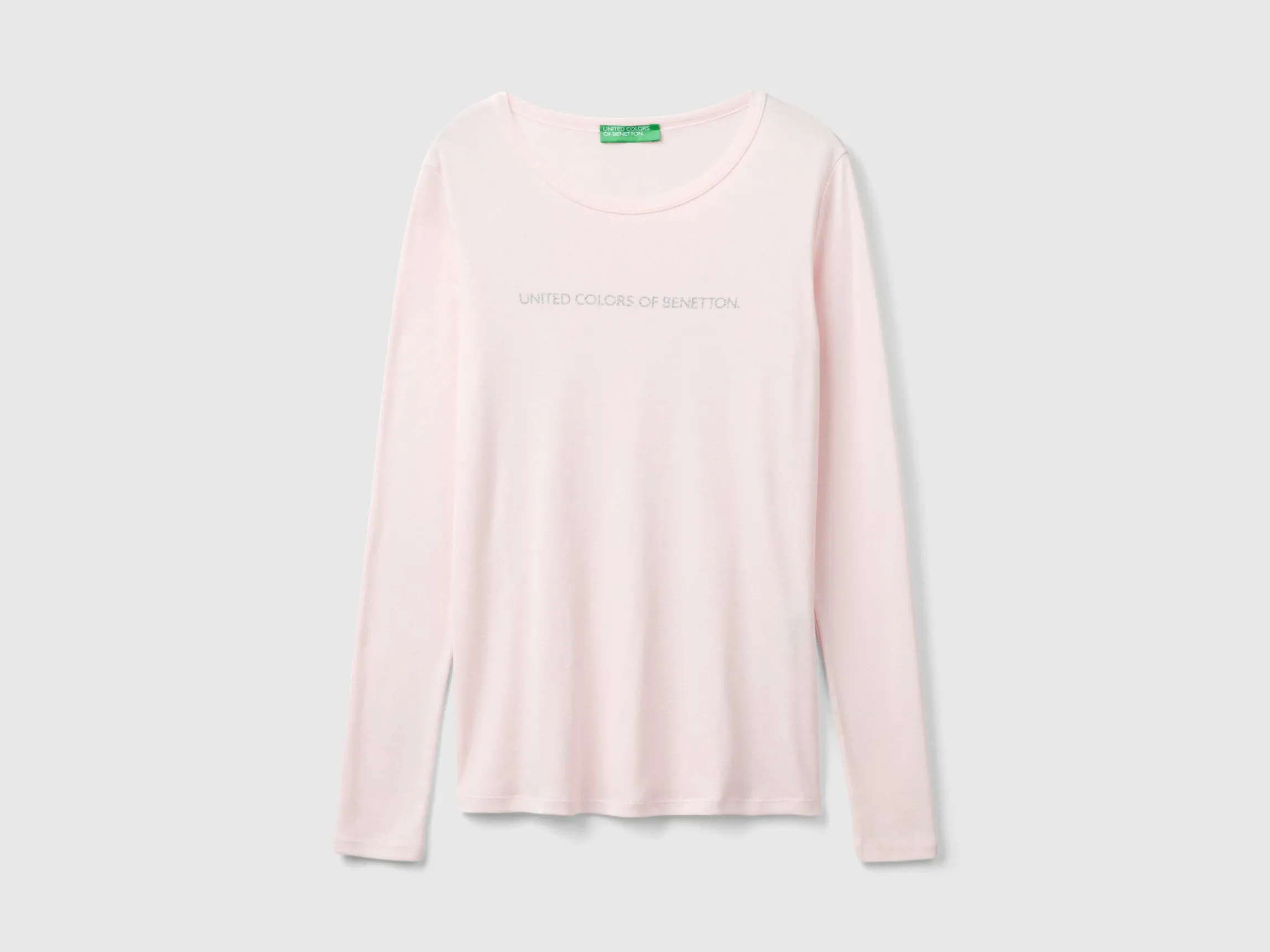 Pastel pink long sleeve t-shirt in 100% cotton