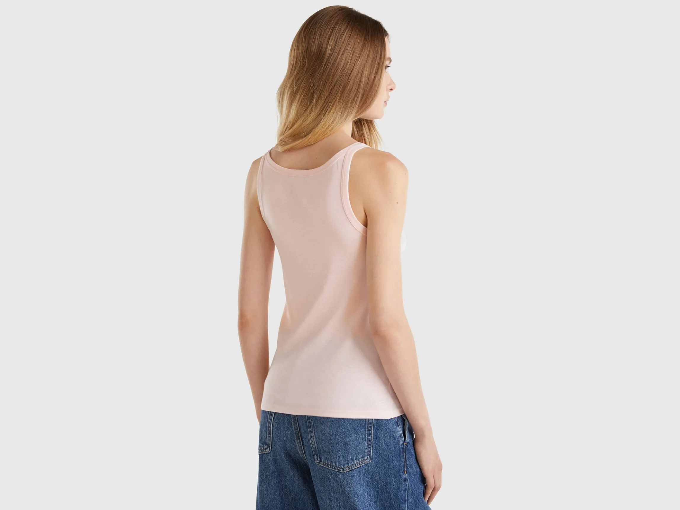 Pastel pink tank top in pure cotton