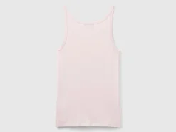 Pastel pink tank top in pure cotton