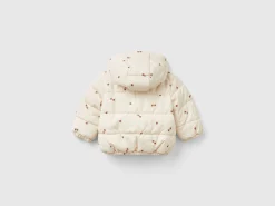 Patterned jacket with zip and hood