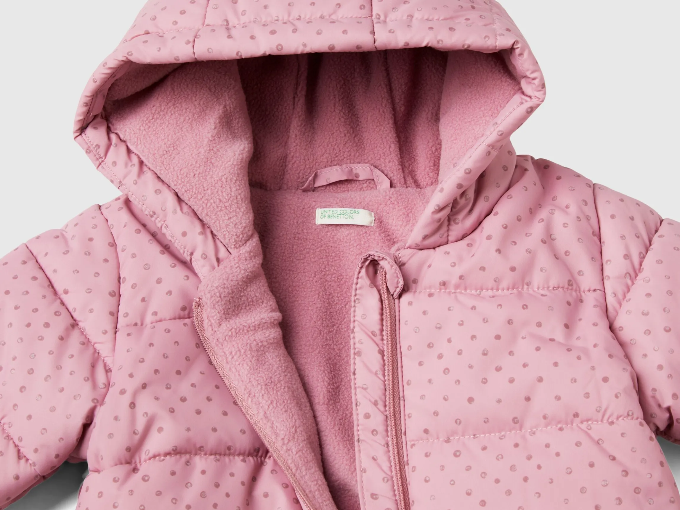 Patterned jacket with zip and hood
