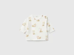 Patterned t-shirt in warm organic cotton