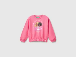 Pink Barbie sweatshirt with glossy print
