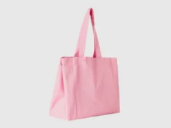 Pink tote bag in pure cotton