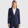 Pinstripe blazer in viscose blend