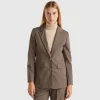Pinstripe blazer in viscose blend