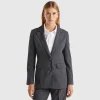 Pinstripe blazer in viscose blend