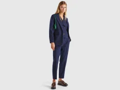 Pinstripe blazer in viscose blend