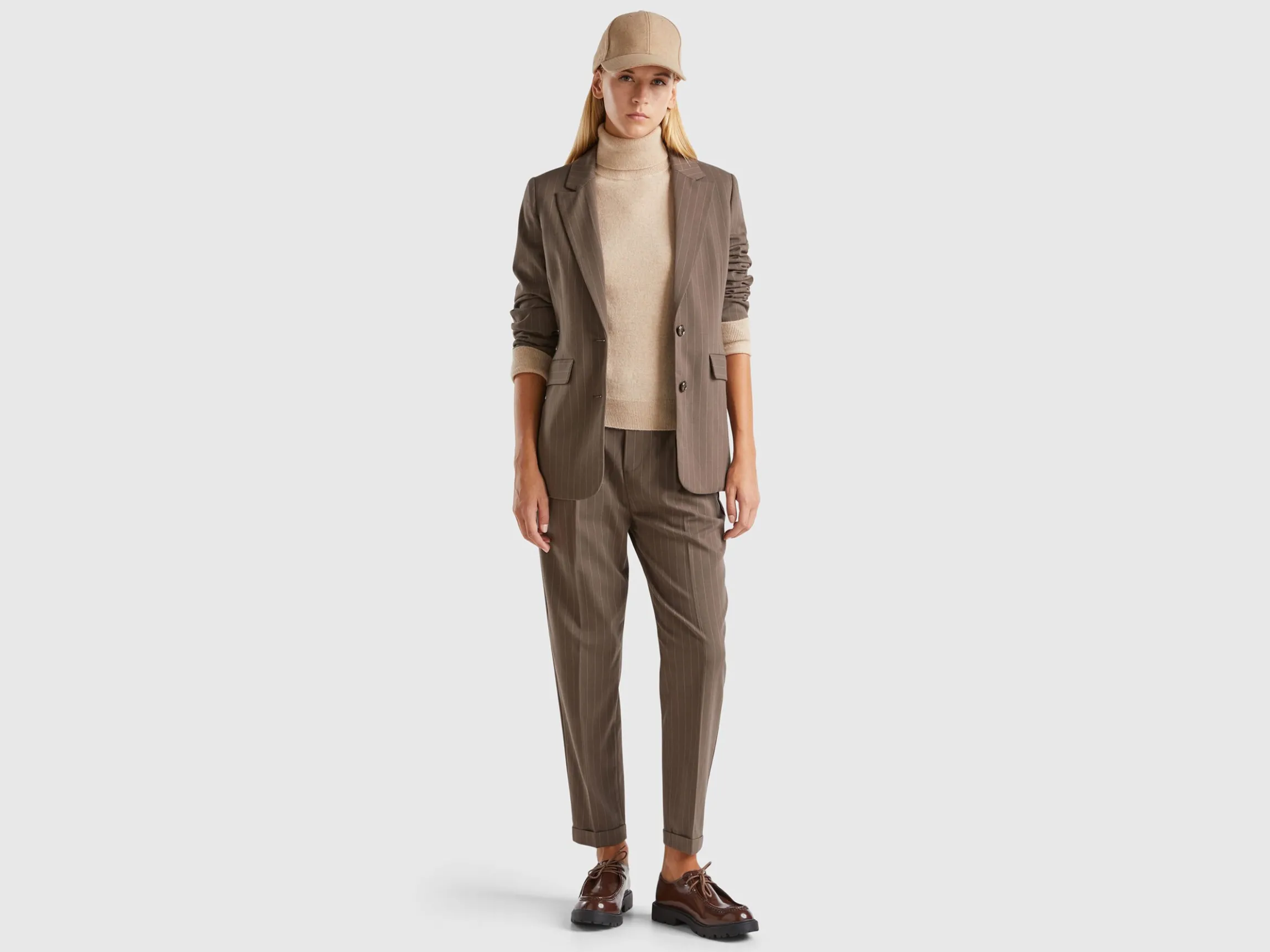 Pinstripe blazer in viscose blend