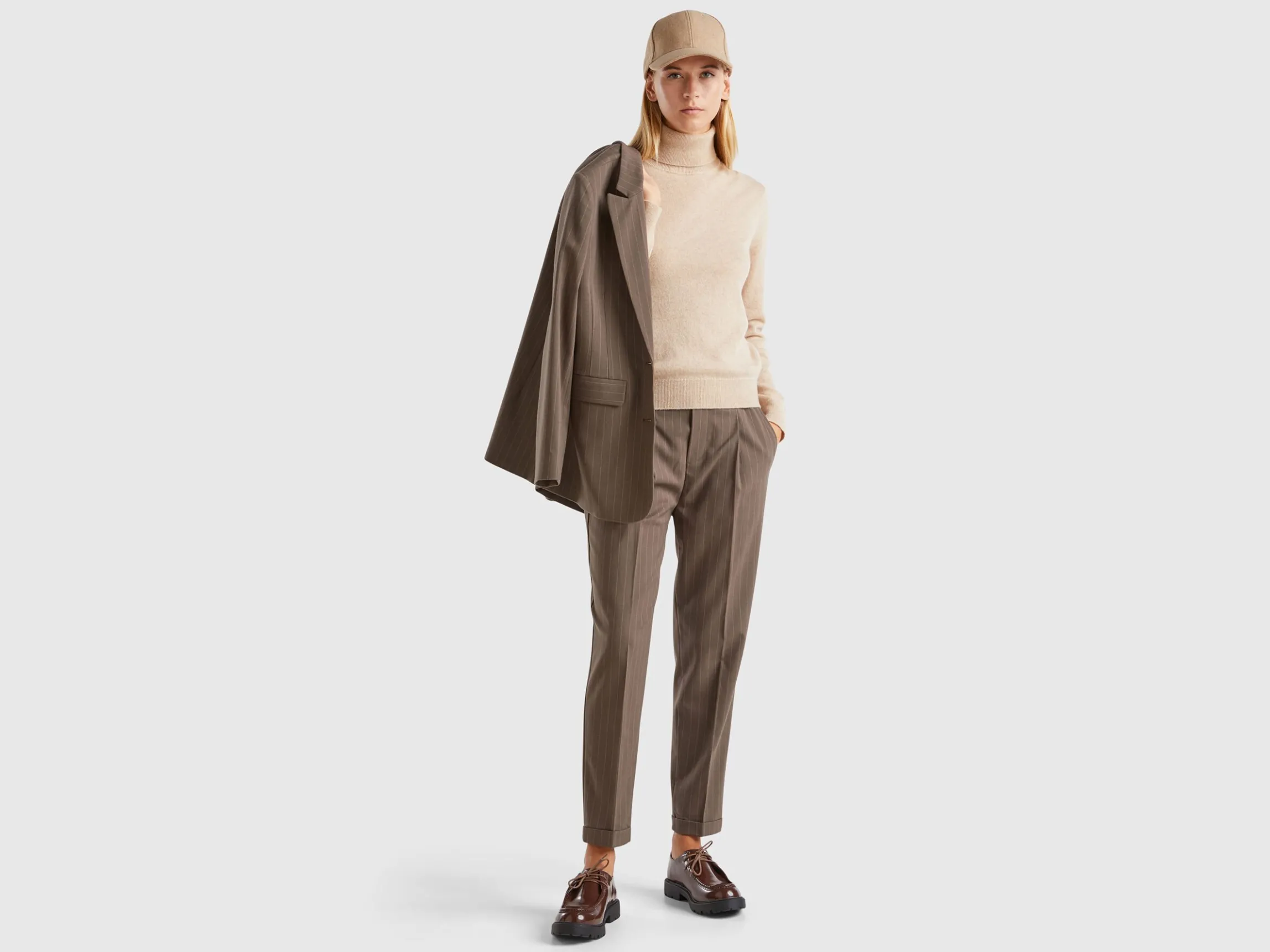Pinstripe flannel trousers