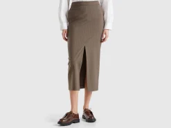Pinstripe midi skirt