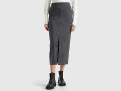 Pinstripe midi skirt
