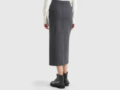 Pinstripe midi skirt