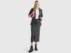 Pinstripe midi skirt