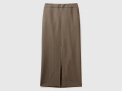 Pinstripe midi skirt
