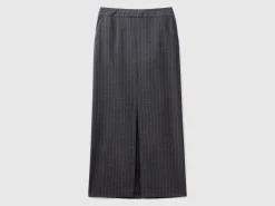 Pinstripe midi skirt