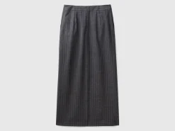 Pinstripe midi skirt