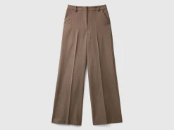 Pinstripe trousers with wide leg