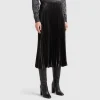 Pleated satin skirt
