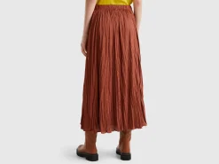 Pleated satin skirt