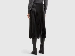 Pleated satin skirt