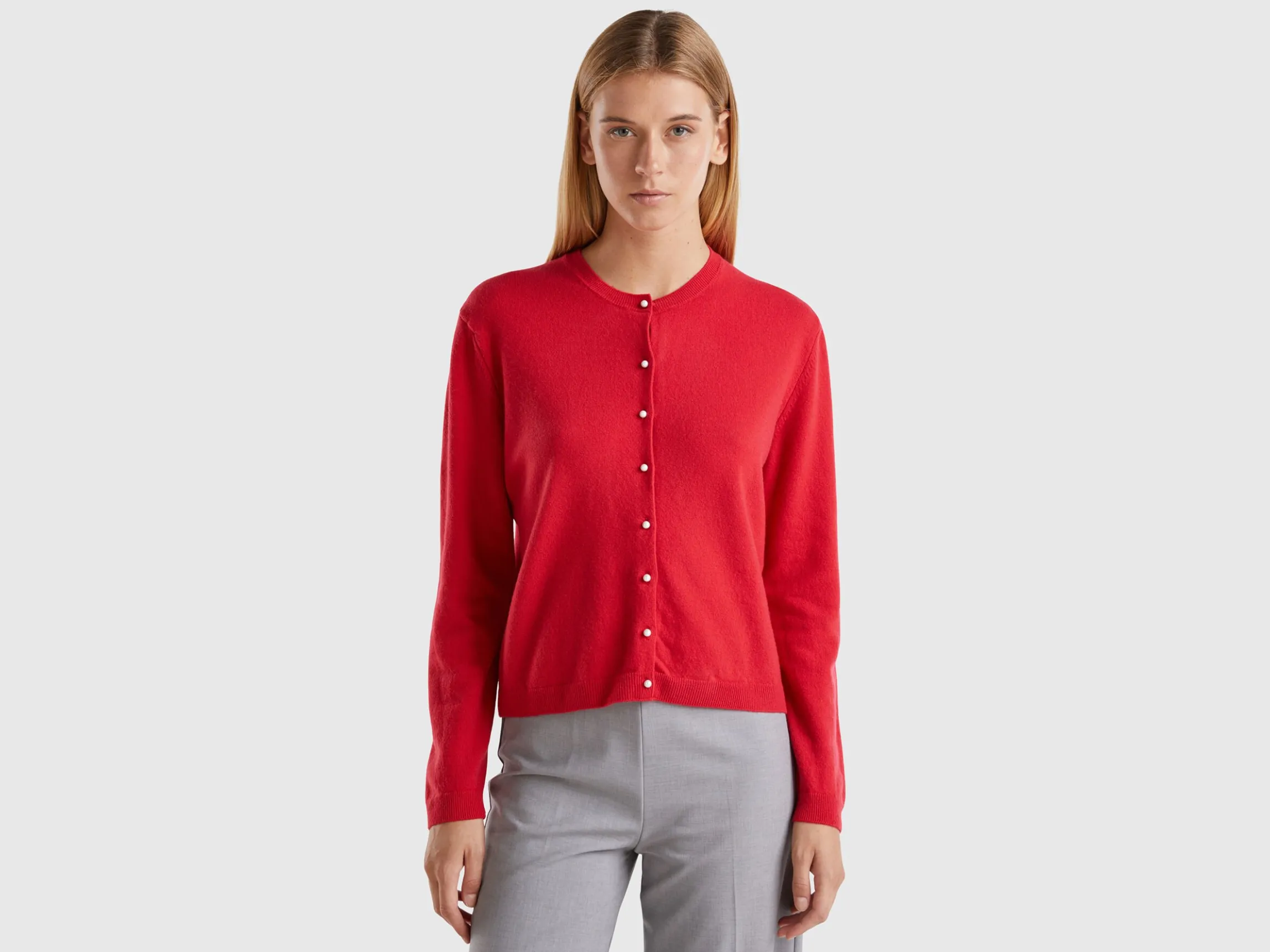 Plum cardigan in pure Merino wool