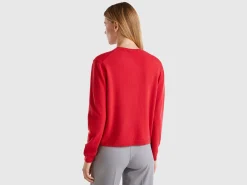 Plum cardigan in pure Merino wool