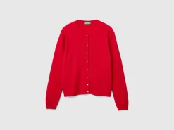 Plum cardigan in pure Merino wool