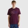 Plum organic cotton t-shirt with multicolor logo