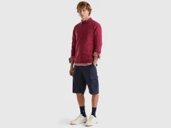 Plum turtleneck in pure Merino wool