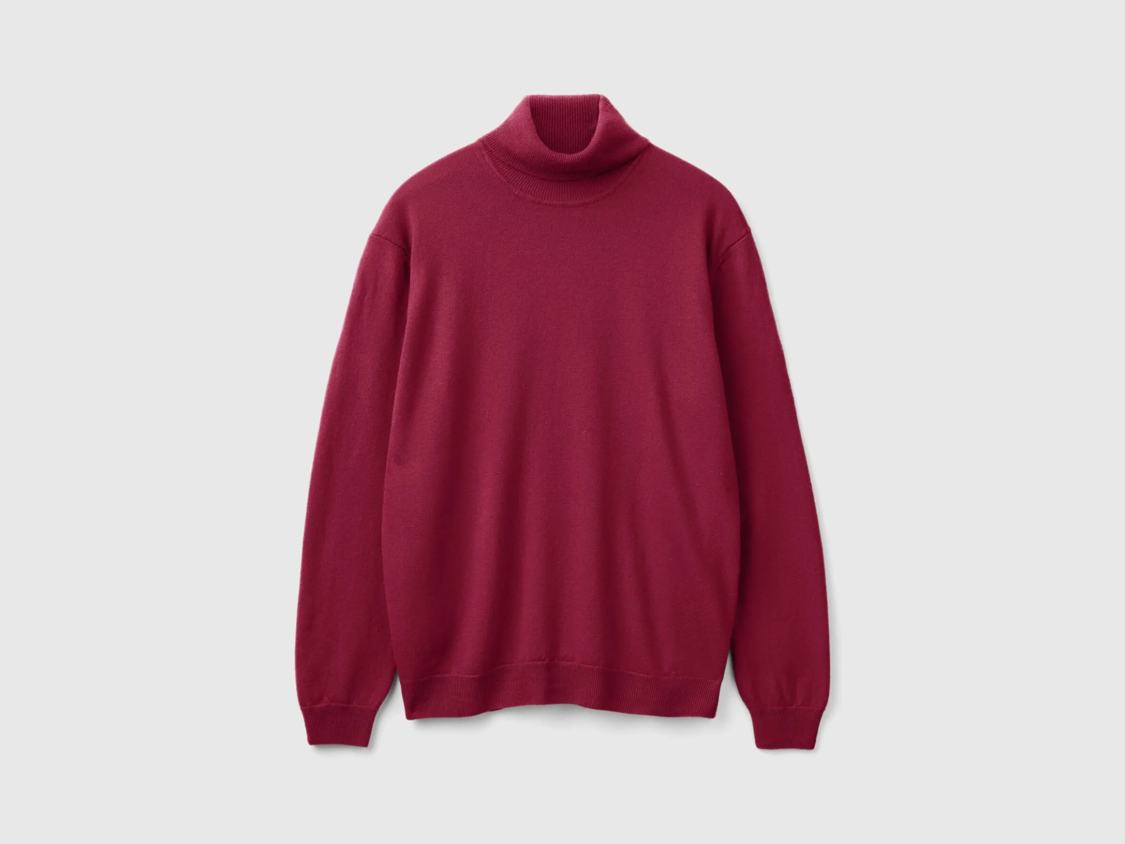 Plum turtleneck in pure Merino wool