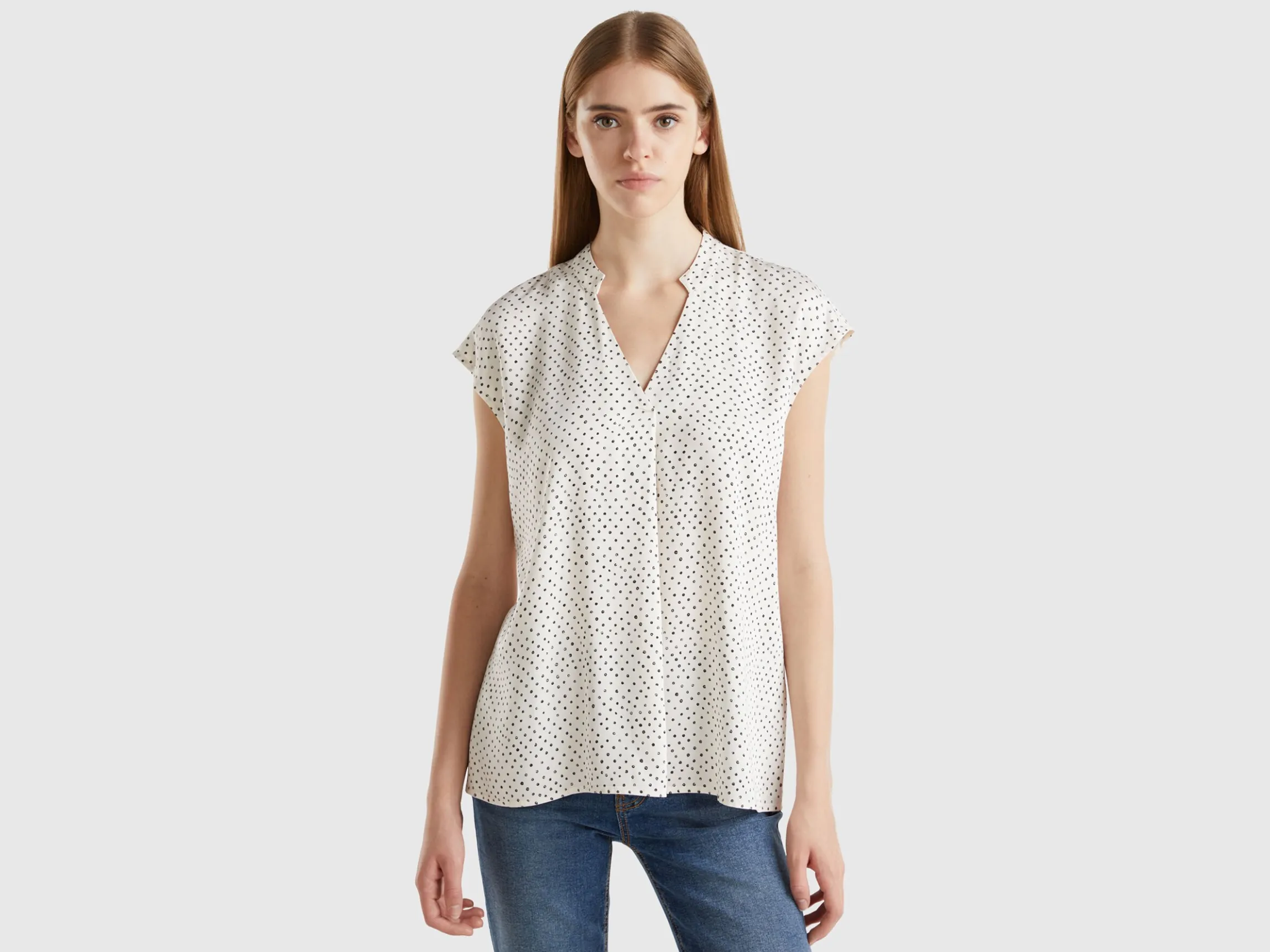Polka dot blouse in viscose