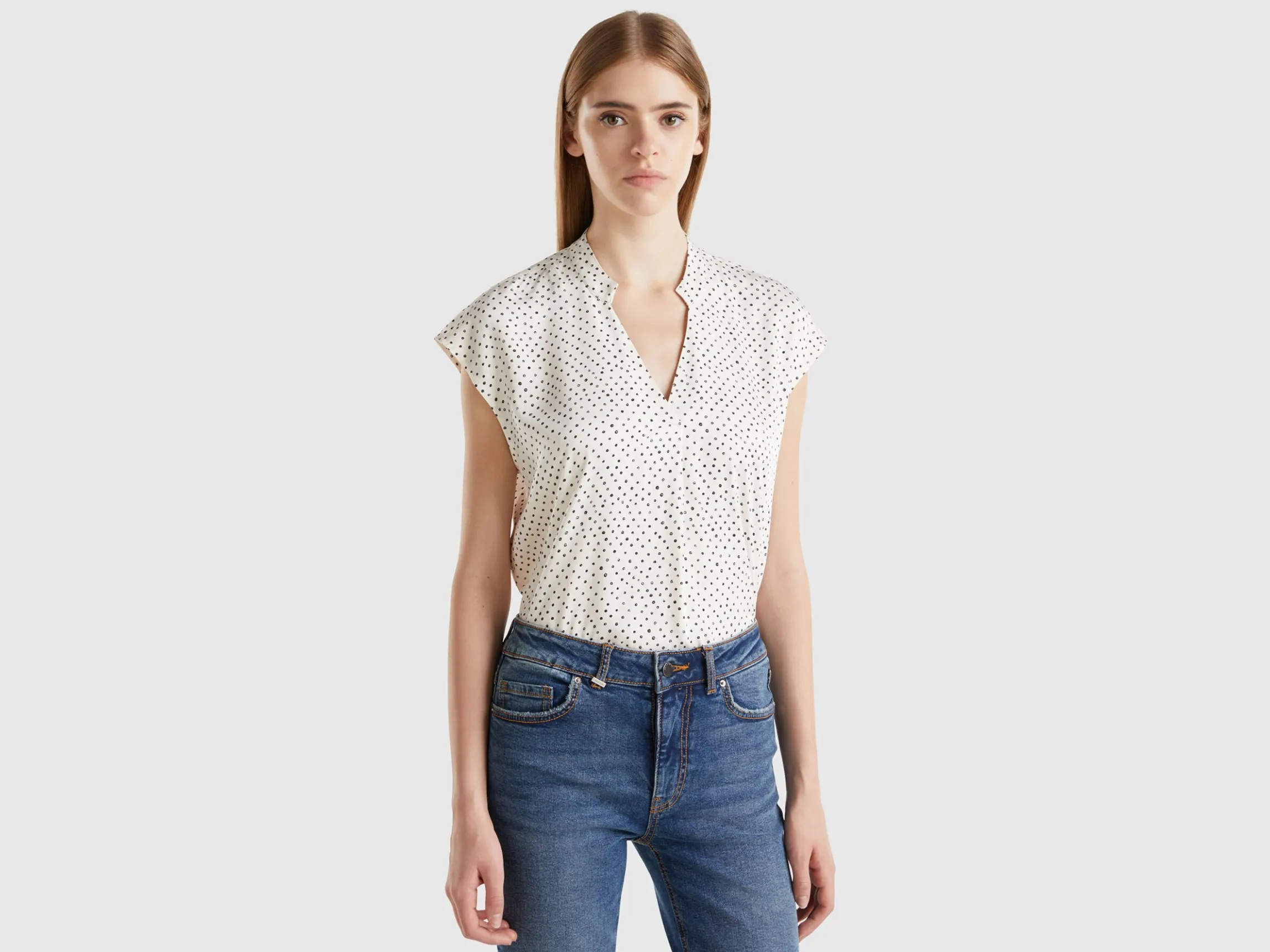 Polka dot blouse in viscose