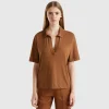 Polo shirt in cotton and linen blend
