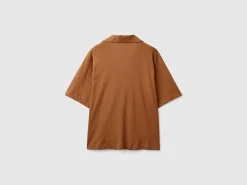 Polo shirt in cotton and linen blend