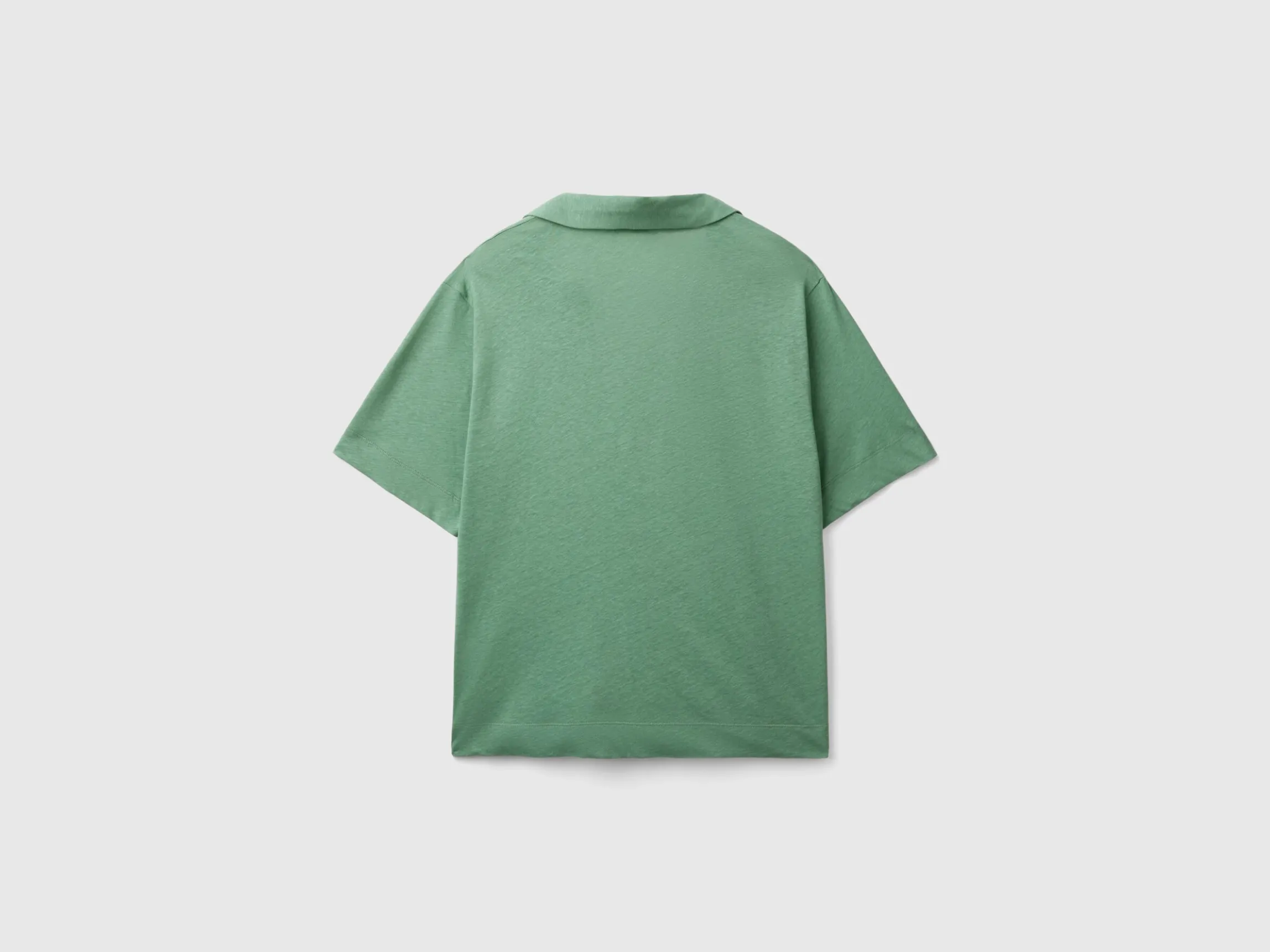 Polo shirt in cotton and linen blend