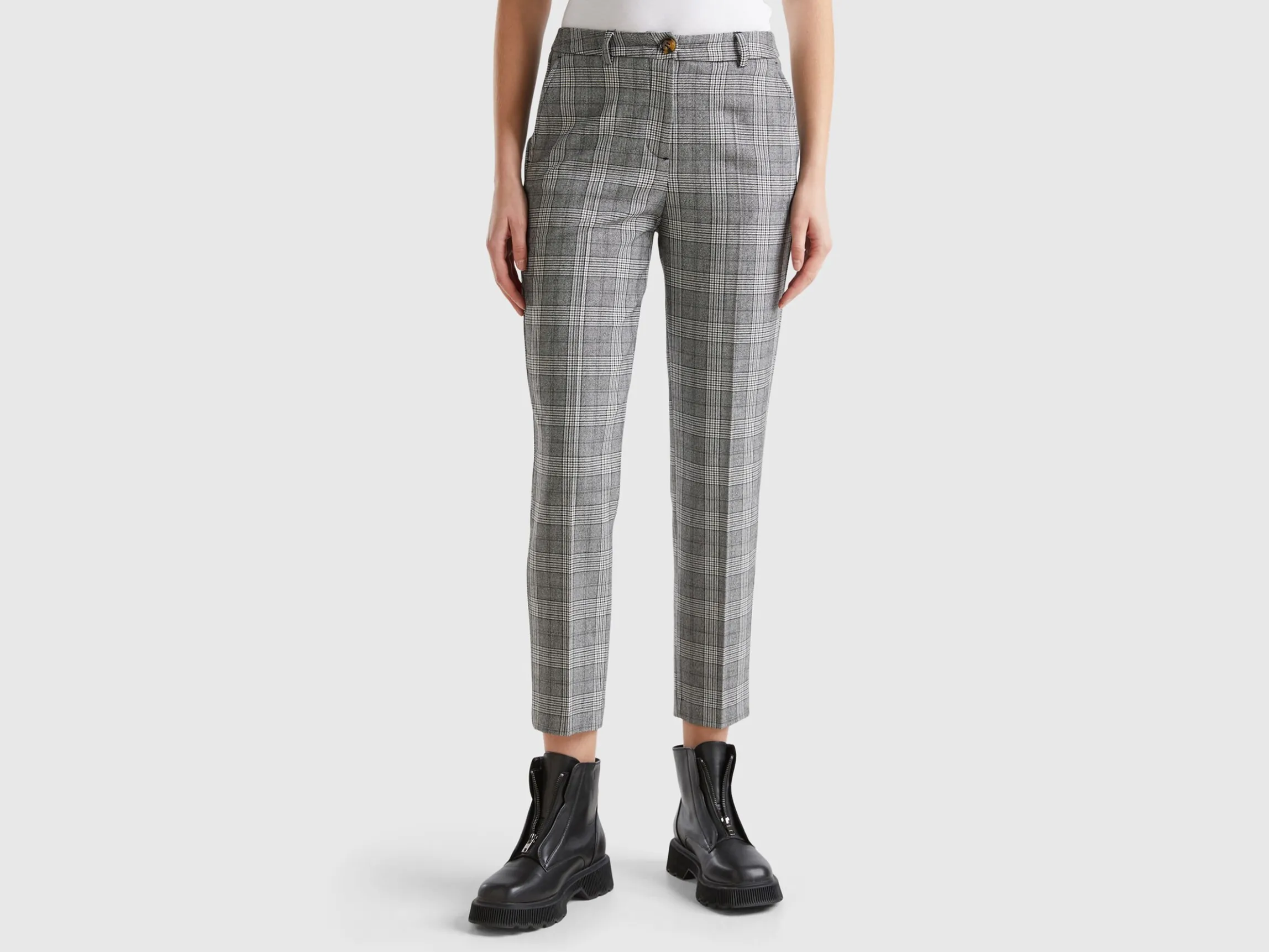 Prince of Wales flannel trousers