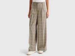 Prince of Wales wide leg trousers